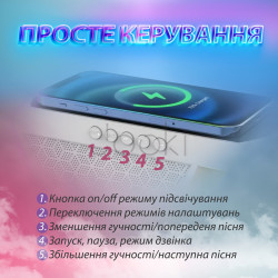Портативна колонка c RGB-подсветкой Wireless Charger Практическое решение Jooki