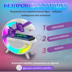 Портативна колонка c RGB-подсветкой Wireless Charger Практическое решение Jooki