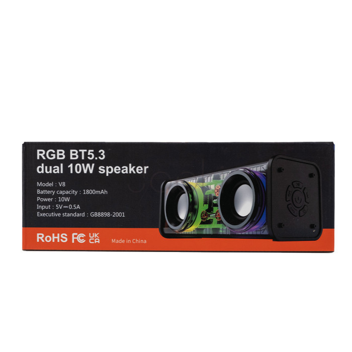 Колонка портативная V8 BT/TF/USB/TWS 10 вт белая  Jooki