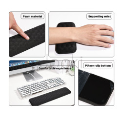 Геймерский/офисный коврик с запястной опорой из memory foam 8x44.5 см