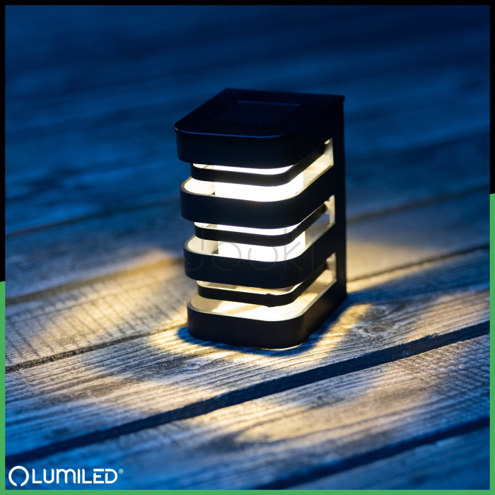 Сонячний настінний LED-світильник Lumiled серії Camila з датчиком сутінків — тепле світло 3000 K, IP44, автономний