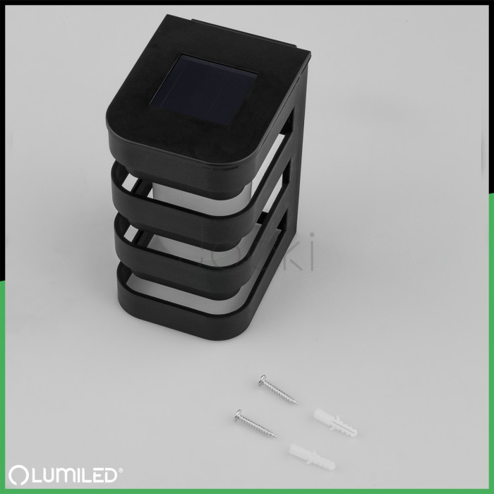 Сонячний настінний LED-світильник Lumiled серії Camila з датчиком сутінків — тепле світло 3000 K, IP44, автономний