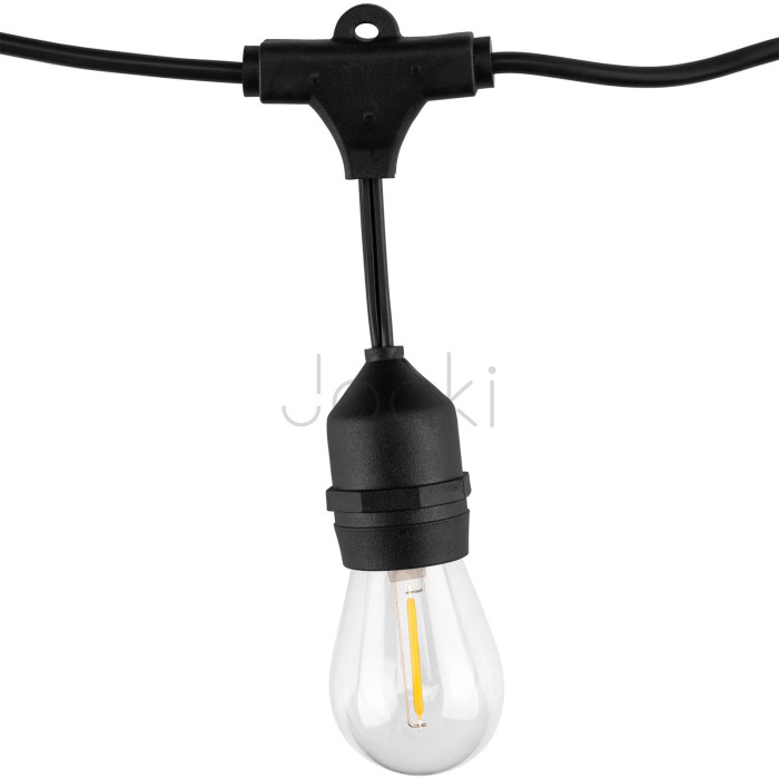 Уличная LED гирлянда на солнечной батарее Lumiled Sollis 2, 20 м, 30 LED лампочек E27, пульт ДУ, IP65, USB-C, теплый свет