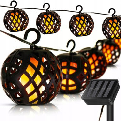 Уличная гирлянда 20 декоративных фонариков с эффектом пламени, SuperLED Flame Lantern