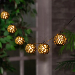 Уличная гирлянда 20 декоративных фонариков с эффектом пламени, SuperLED Flame Lantern