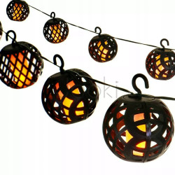 Уличная гирлянда 20 декоративных фонариков с эффектом пламени, SuperLED Flame Lantern