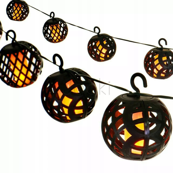 Уличная гирлянда 20 декоративных фонариков с эффектом пламени, SuperLED Flame Lantern