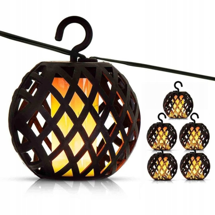 Уличная гирлянда 20 декоративных фонариков с эффектом пламени, SuperLED Flame Lantern