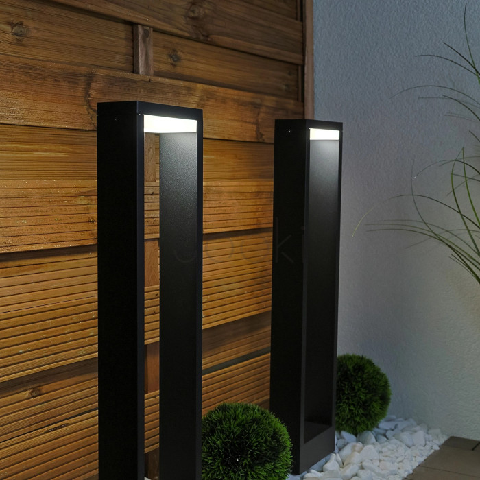 Садовый светильник-столбик Lumiled Hosta металлический — встроенный LED модуль 10W, 4000K, от сети, современный дизайн