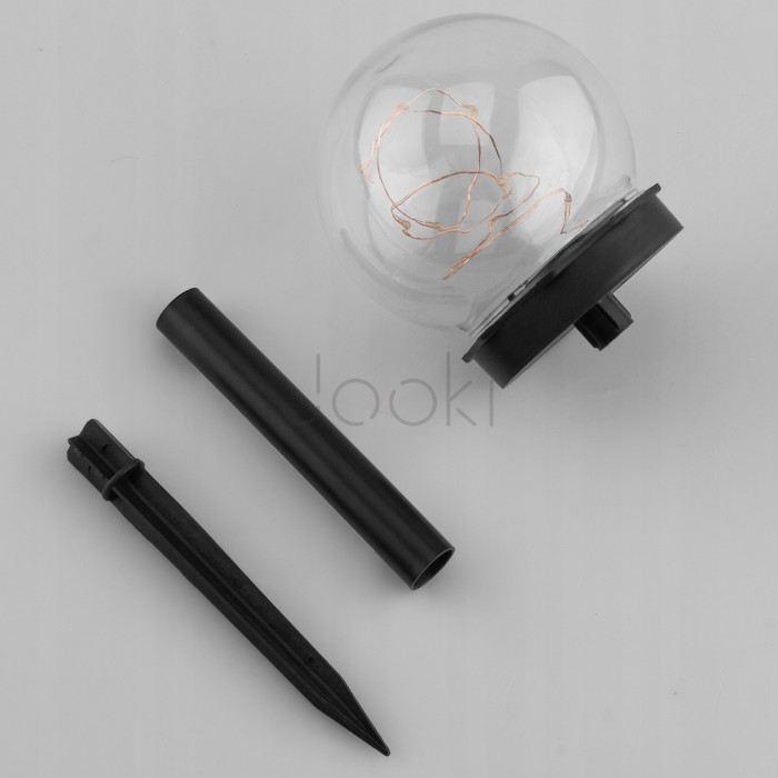 Набір прозорих садових LED‑куль 10 см на сонячній батареї 6 шт — Lumiled Gloris, тепле світло 3000К, IP44