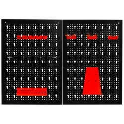 Настенная металлическая панель, органайзер для инструментов – 80×60 см, 10 крючков и держателей, Waart