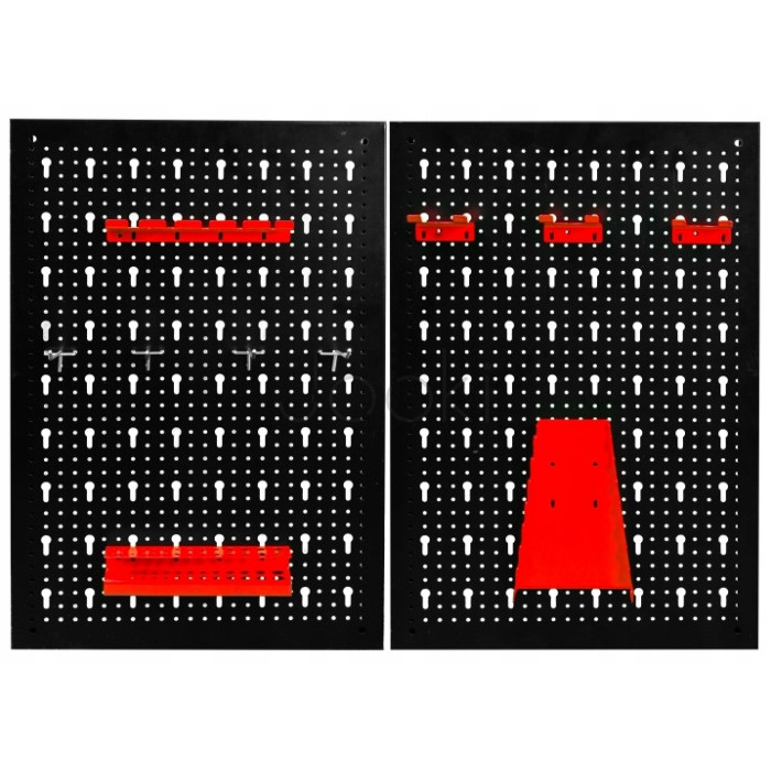 Настенная металлическая панель, органайзер для инструментов – 80×60 см, 10 крючков и держателей, Waart