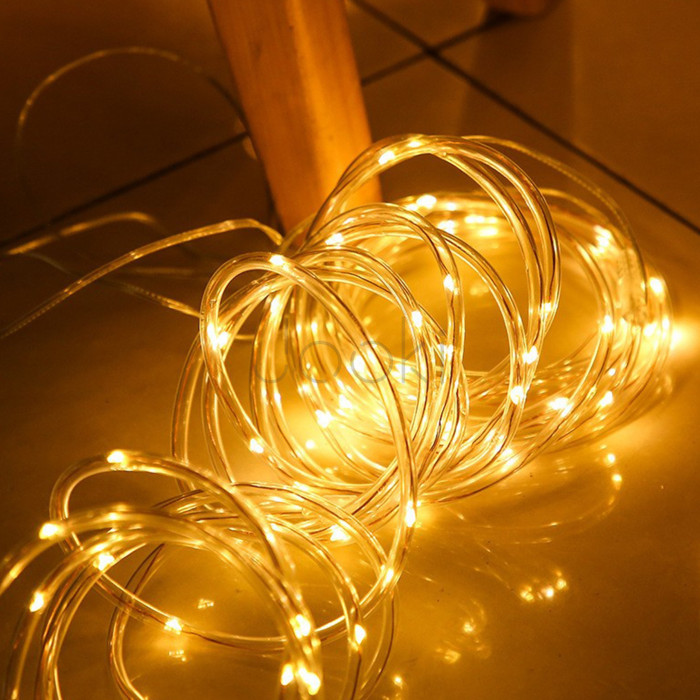 Садова гірлянда на сонячній батареї MasterLED 12 м, 100 LED, тепле біле світло, датчик сутінків