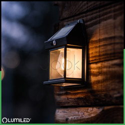 Солнечный настенный LED-светильник Lumiled серии Dona — теплый белый свет 3000K, с датчиком движения и сумерек, IP44