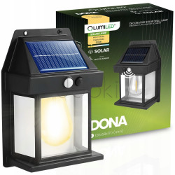 Солнечный настенный LED-светильник Lumiled серии Dona — теплый белый свет 3000K, с датчиком движения и сумерек, IP44