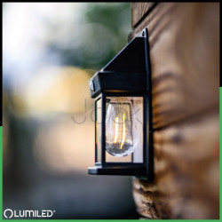 Солнечный настенный LED-светильник Lumiled серии Dona — теплый белый свет 3000K, с датчиком движения и сумерек, IP44