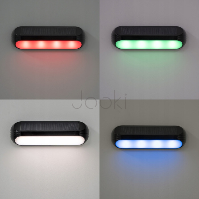 Солнечный фасадный RGBW светильник Lumiled Keos — уличный садовый настенный светодиодный светильник, 2 режима, IP65