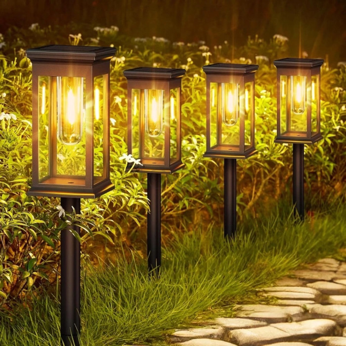 Лампа солнечная садовая LED на ножке для освещения троп, SuperLED, набор 6шт