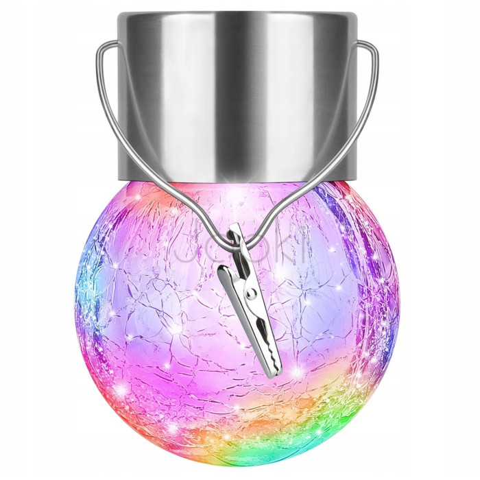 Подвесная солнечная лампа 6шт SuperLED RGB Шар Стеклянная LED Гирлянда для сада