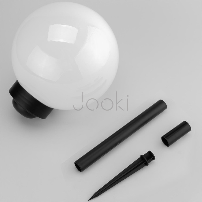 Садова LED‑куля 20 см на сонячній батареї — Lumiled Atris, холодне світло 6500 K, IP44