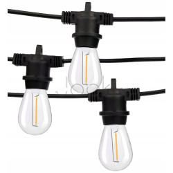 Садовая гирлянда 15м с 15 LED-лампами E27 прямая - декоративное освещение для сада, террасы, балкона, SuperLED