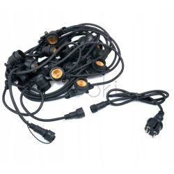Садовая гирлянда 15м с 15 LED-лампами E27 прямая - декоративное освещение для сада, террасы, балкона, SuperLED