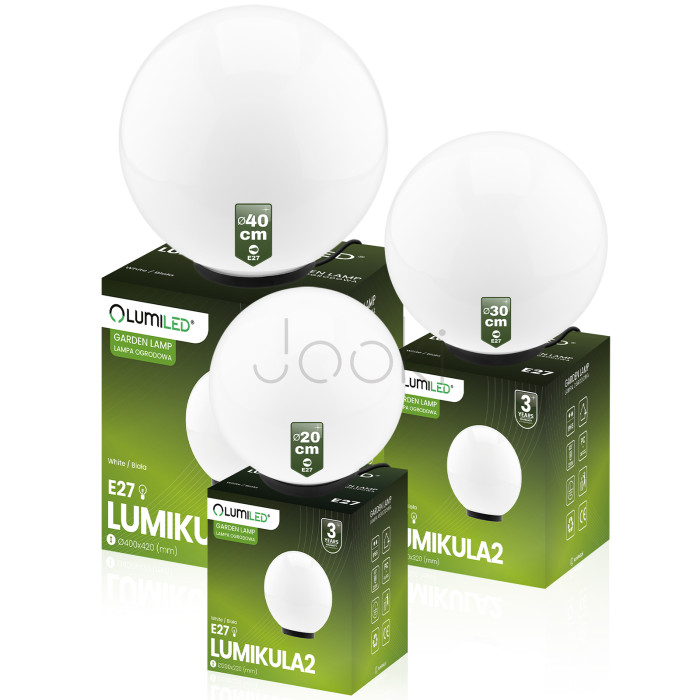Садовый стеклянный светильник-шар Lumiled Lumikula2 30 см E27 IP65 — от сети, защищенный от воды и пыли