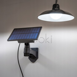 Солнечная подвесная LED-люстра для сада – светильник Lumiled Helia, нейтральный белый свет 4000K, пульт, датчик сумерек, IP44