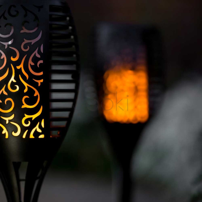 Сонячна садова LED лампа факел 12шт Flami SuperLED з ефектом полум’я