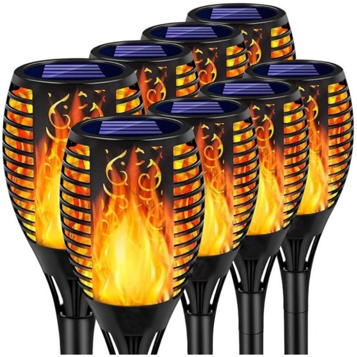 Сонячна садова LED лампа факел 12шт Flami SuperLED з ефектом полум’я