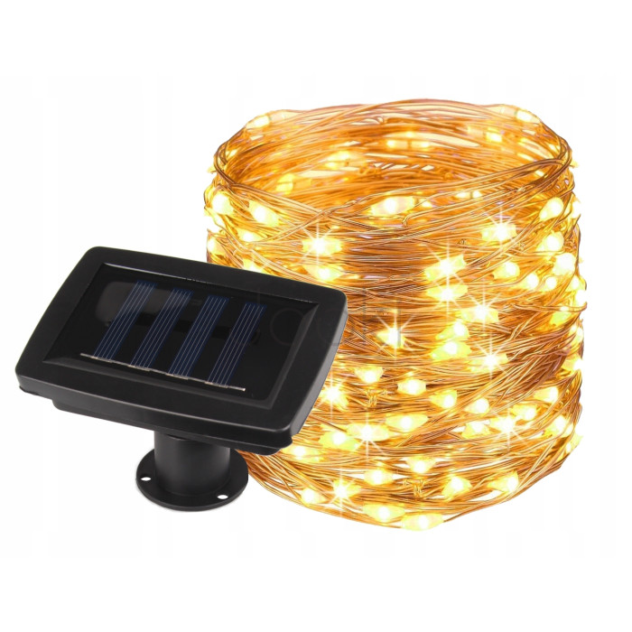 Сонячна гірлянда 52 метри, 500 LED-лампочок, тепле світло, 10Вт, IP44, MasterLED