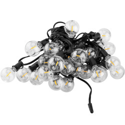 Сонячна садова LED гірлянда Lumiled CALLIS2 15,55 м, 30 лампочок-кульок, з пультом ДК, зарядка USB-C, тепле світло 2700K, IP44