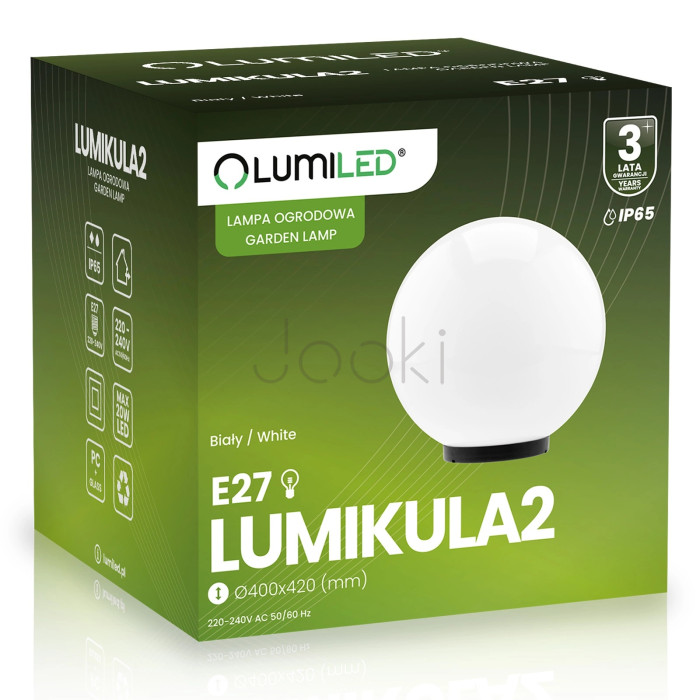 Садовий скляний світильник-куля Lumiled Lumikula2 40 см E27 IP65 — від мережі, захищений від води та пилу