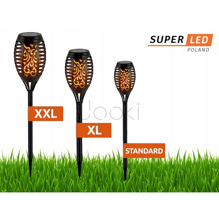 Солнечная садовая LED лампа-факел XXL Flami SuperLED с эффектом пламени, набор 2шт