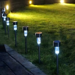 Столбик для газона 12шт, солнечный ландшафтный светильник Palis LumiLED