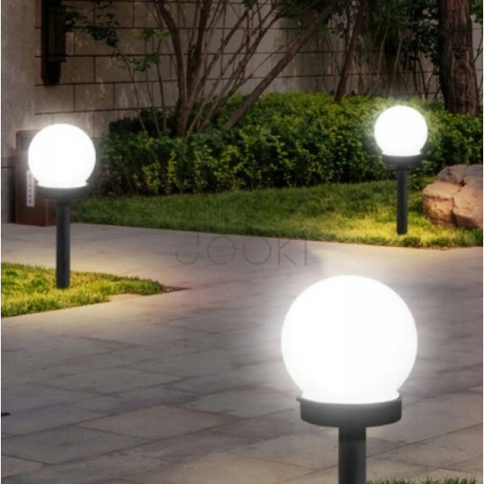 Світильник садовий на сонячній батареї, LED куля 10 см, SuperLED, 12шт
