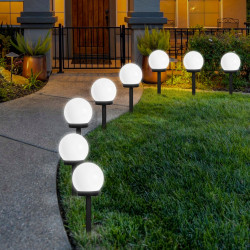Светильник садовый на солнечной батарее, LED шар 10 см, SuperLED, 12шт