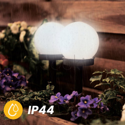 Набор белых садовых LED-шаров 10см на солнечной батарее 6шт — Lumiled Atris, холодный свет 6500K, IP44