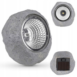 Декоративна сонячна лампа-прожектор LED у формі каменю, 6500K, 8,5см, MasterLed