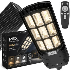 Уличный LED-светильник на солнечной батарее MasterLED REX 300W, с пультом и датчиком движения, IP65, 3 цвета света