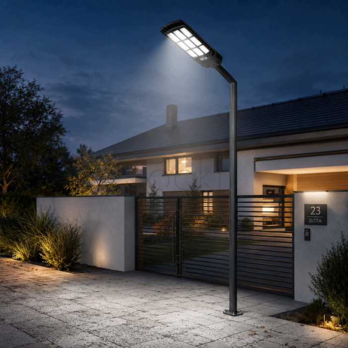 Уличный LED-светильник на солнечной батарее MasterLED REX 300W, с пультом и датчиком движения, IP65, 3 цвета света