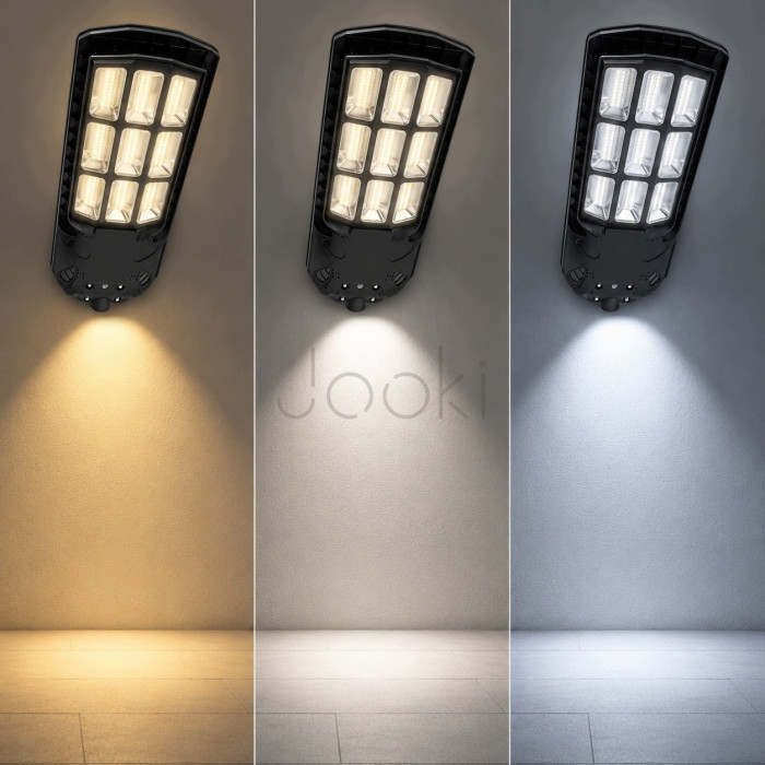 Уличный LED-светильник на солнечной батарее MasterLED REX 300W, с пультом и датчиком движения, IP65, 3 цвета света