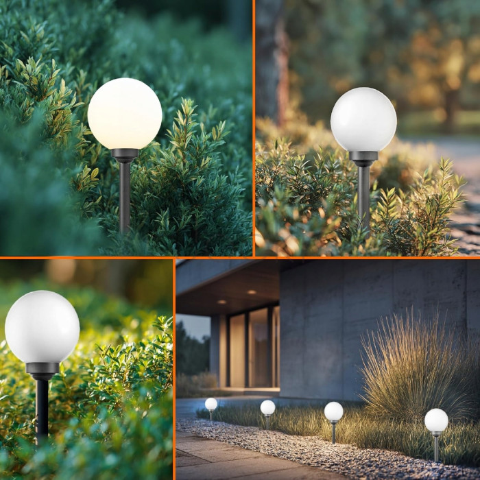 Світильник садовий на сонячній батареї, LED куля 10 см, SmartLED, 6шт