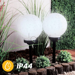 Садова LED‑куля 25 см на сонячній батареї — Lumiled Atris, холодне світло 6500 K, IP44