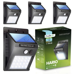 Набор из 4 настенных светильников Lumiled серии HARIO — автономные, холодный свет 6500K, датчики движения + тьмы