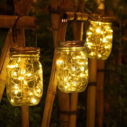 Сонячна підвісна лампа SuperLED у формі скляної банки — декоративне LED-освітлення з ефектом полум’я