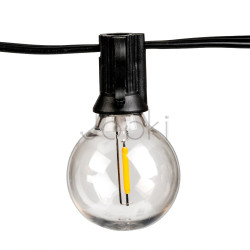 Солнечная садовая LED гирлянда Lumiled CALLIS2 6,55 м, 12 лампочек-шариков, с пультом ДУ, зарядка USB-C, теплый свет 2700K, IP44