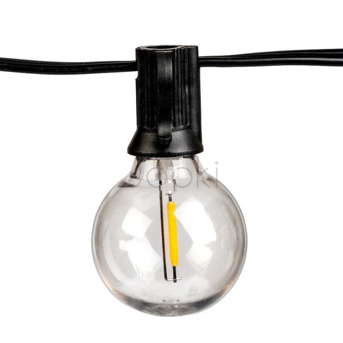 Солнечная садовая LED гирлянда Lumiled CALLIS2 6,55 м, 12 лампочек-шариков, с пультом ДУ, зарядка USB-C, теплый свет 2700K, IP44