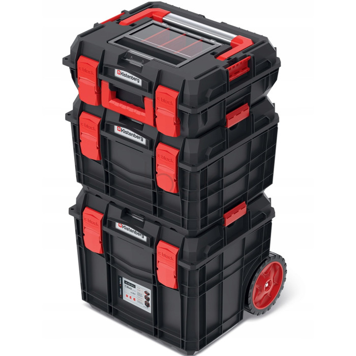Модульный комплект ящиков для инструментов на колесах 3в1 Kistenberg C Block Alu Log 450x380x845