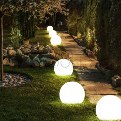 Большой садовый LED-шар 30 см на солнечной батарее — Lumiled Atris, холодный свет 6500K, IP44